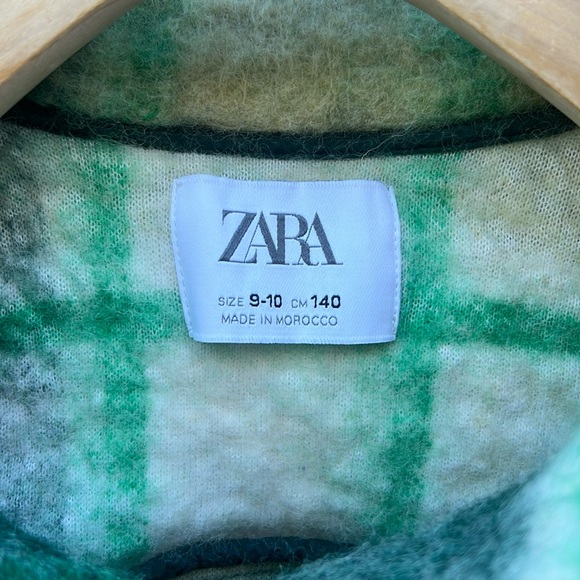 Zara cropped Short Checked Jacket Size 9-10 - Picture 2 of 11